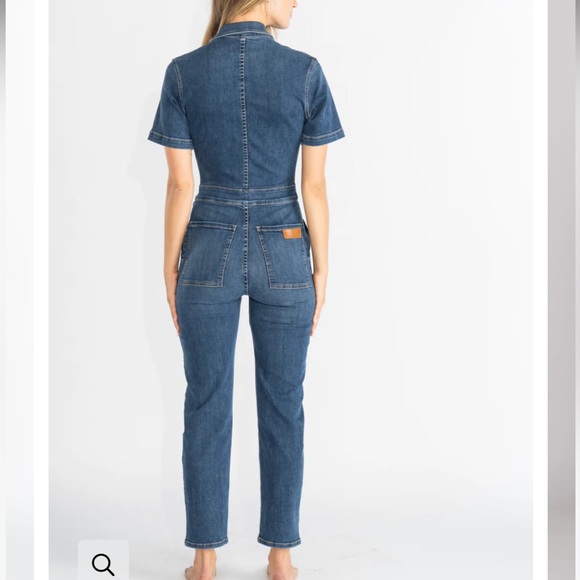 Evereve Rivet Utility Rebel denim jumpsuit, size S petite - Picture 2 of 9